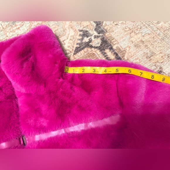 Blue Revival Vibrant Pink faux fur Jacket for Women - Picture 9 of 14